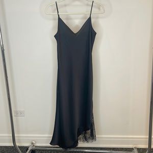 Wilfred Satin Midi Sonnet Dress with lace details